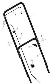 Handle Assembly Diagram and Parts List for 22117X92B 2001 Briggs and Stratton Lawn Mower
